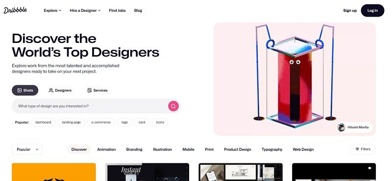 Онлайн-платформа Dribbble