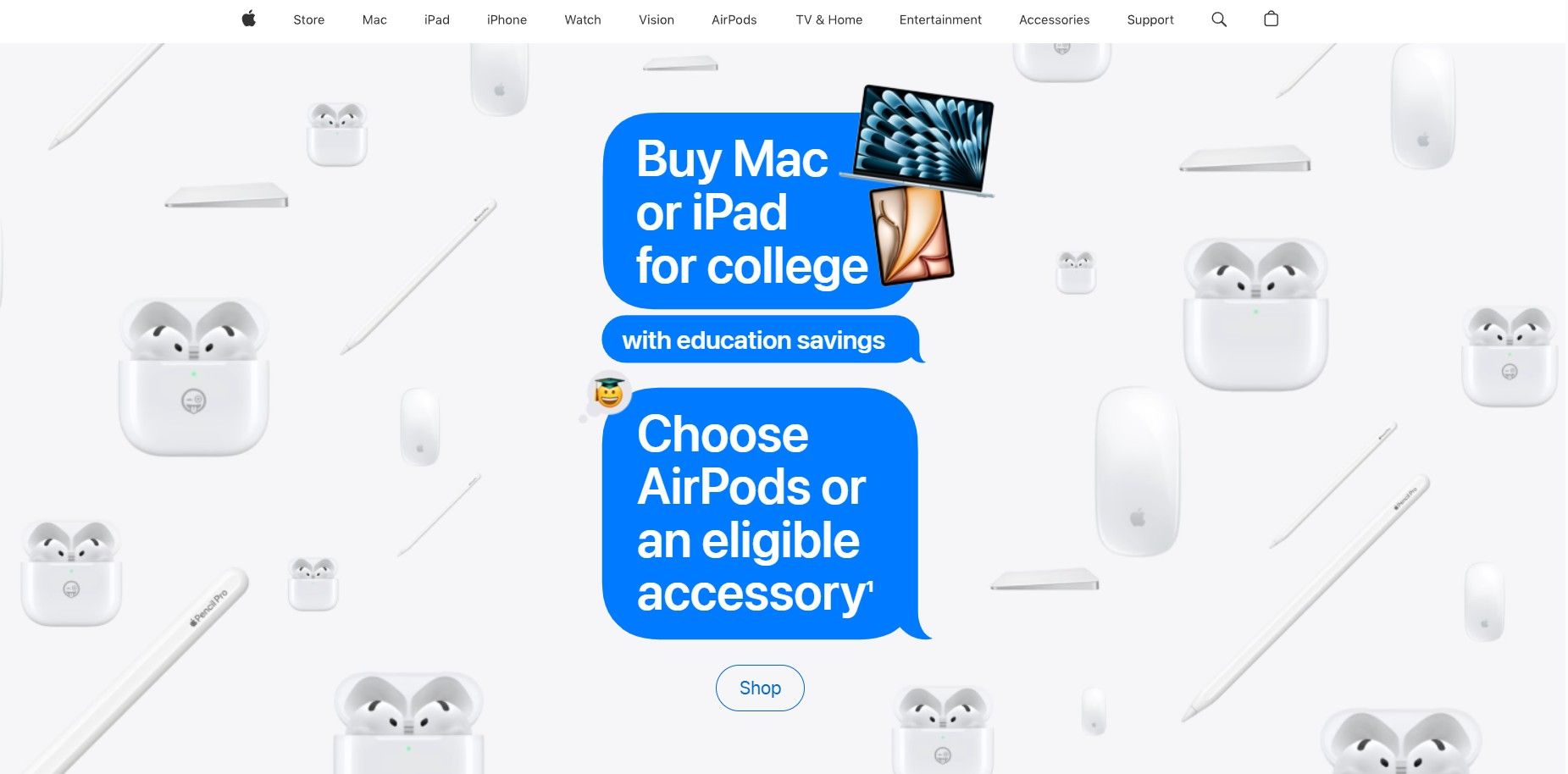 Apple — эталон минимализма, где визуал подчеркивает суть